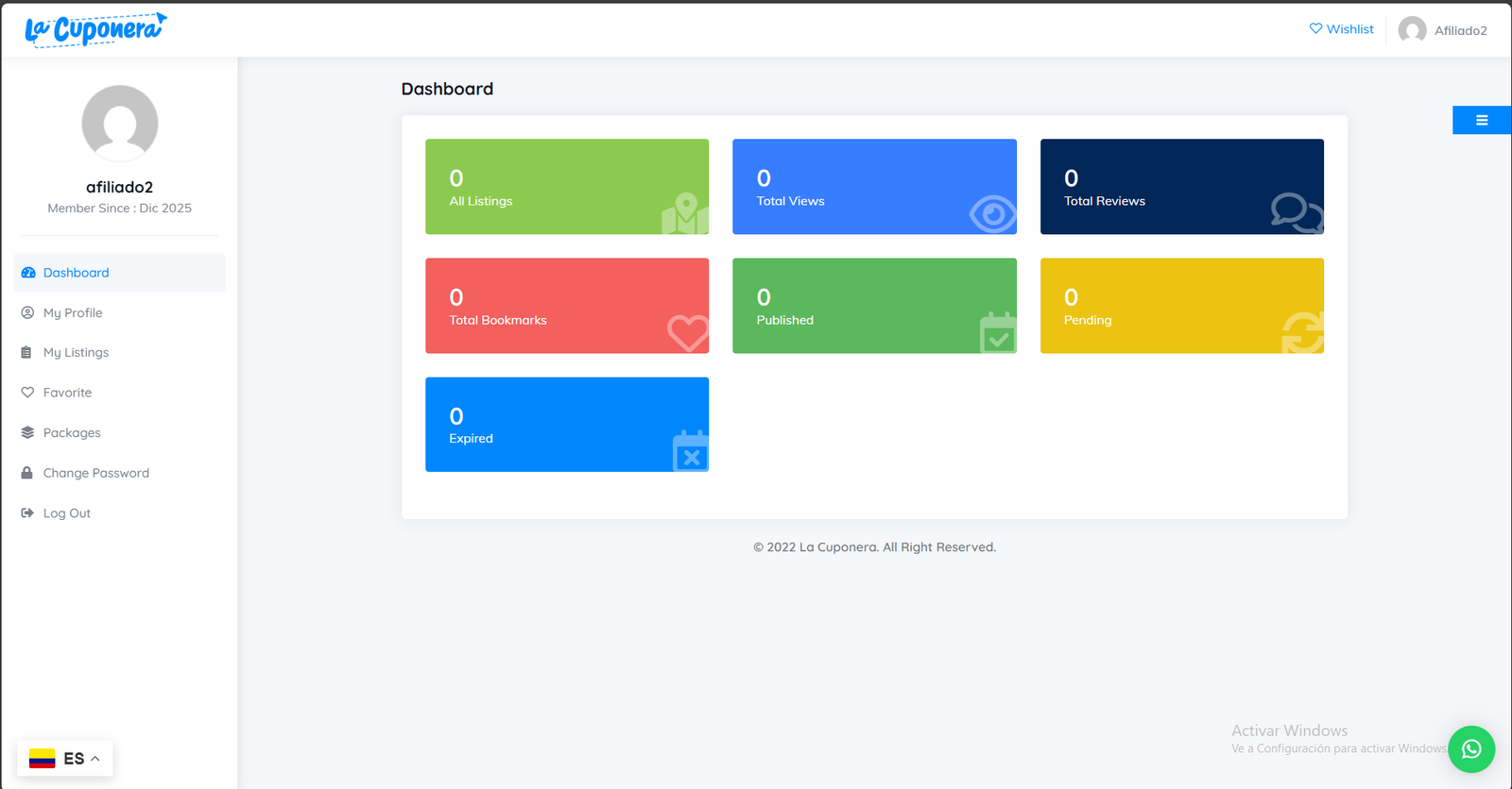 Dashboard Listings / Packages - La Cuponera